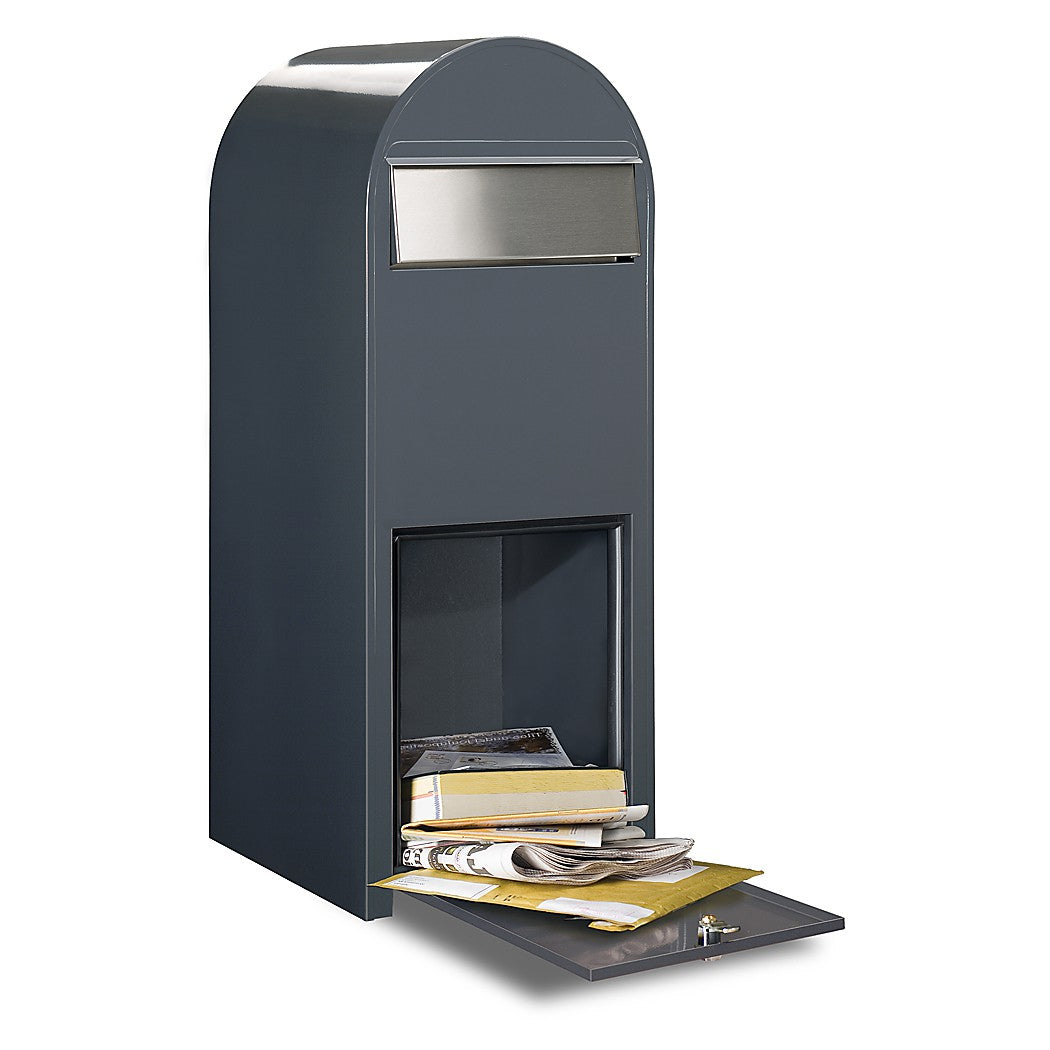 Briefkasten Jumbo RAL 5003 blau, Briefeinwurf Edelstahl