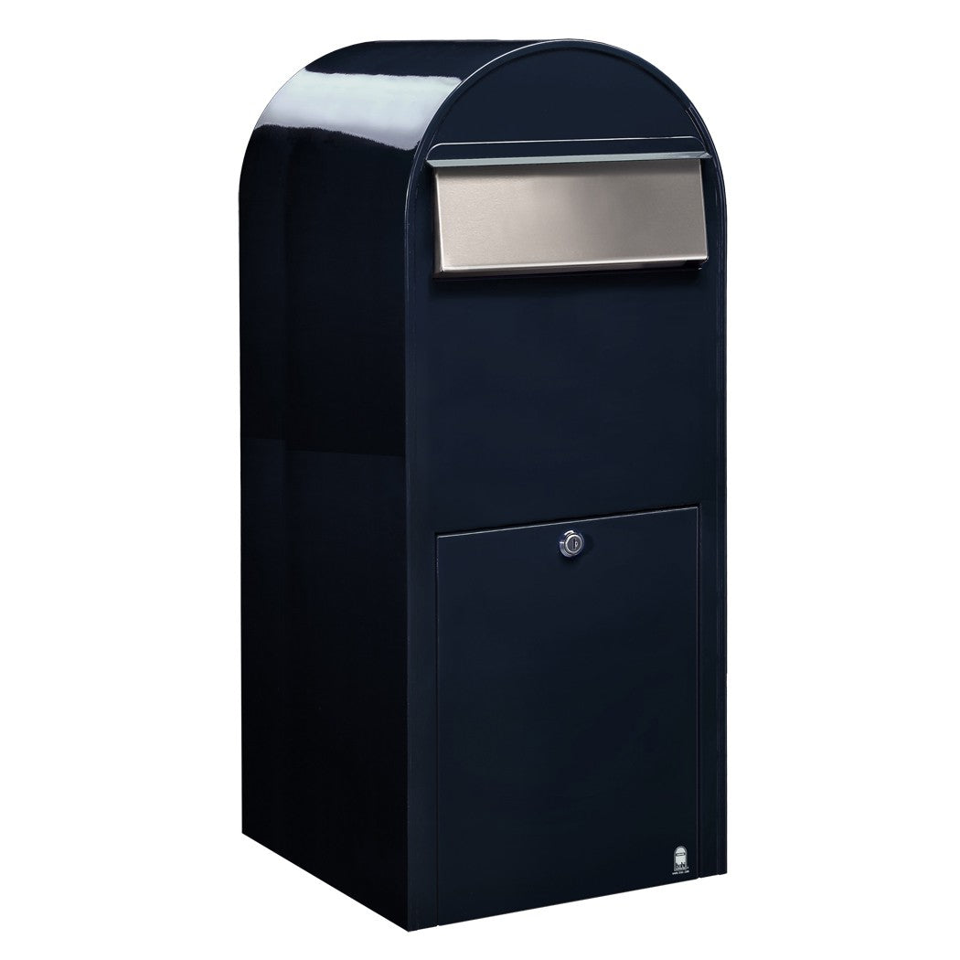 Briefkasten Jumbo RAL 5004 schwarzblau, Briefeinwurf Edelstahl