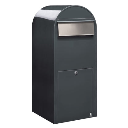 Briefkasten Jumbo RAL 7016 grau, Briefeinwurf Edelstahl