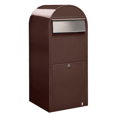 Briefkasten Jumbo RAL 8017 braun, Briefeinwurf Edelstahl