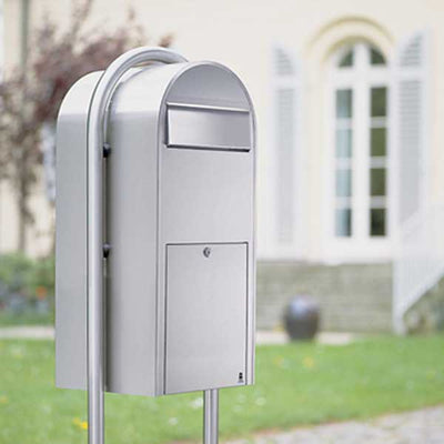 Briefkasten Jumbo RAL 8017 braun, Briefeinwurf Edelstahl