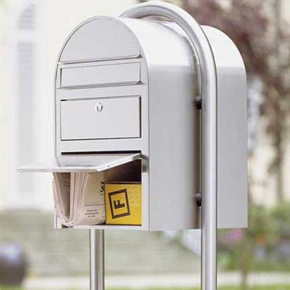 Briefkasten Swiss mit Paketfach RAL 7016 grau, Briefeinwurf Edelstahl