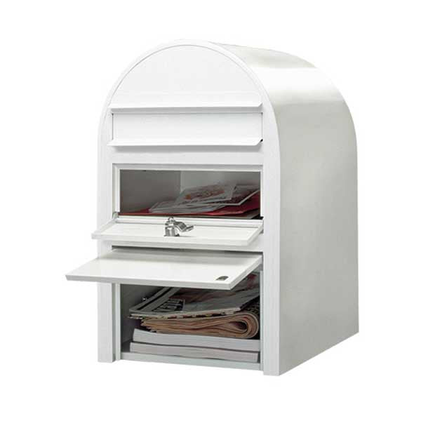 Briefkasten Swiss mit Paketfach RAL 9016 weiß