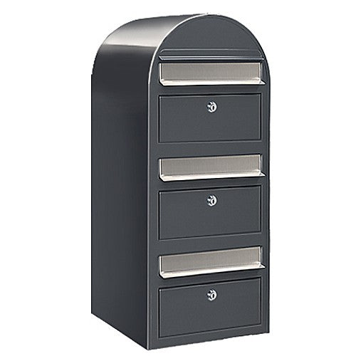 Briefkasten Trio RAL 7016 grau, Briefeinwurf Edelstahl