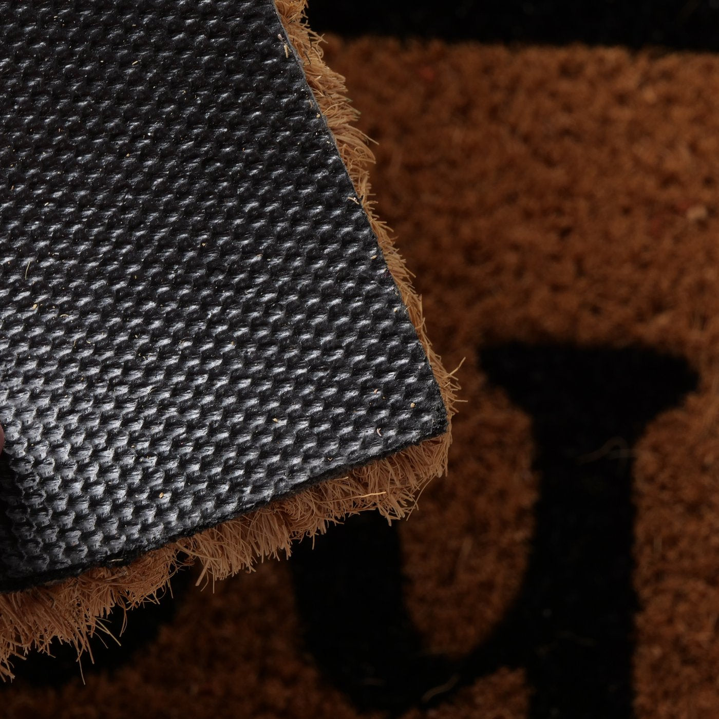 Kokosmatte Hello Goodbye, rutschfest dank PVC-Beschichtung 