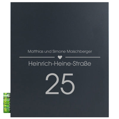 Briefkasten Box 111 Nf77a anthrazit personalisiert