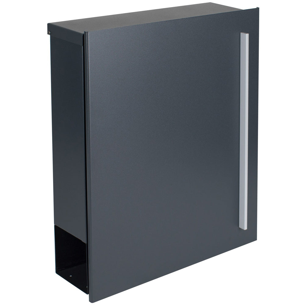 B-Ware Box 115 Wandbriefkasten anthrazit seidenglanz mit Zeitungsfach