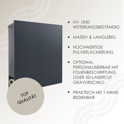 Briefkasten Box 111 grau-aluminium