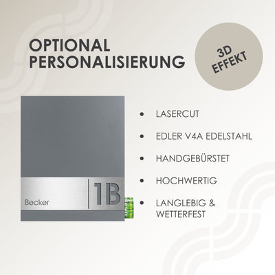 Briefkasten Box 111 grau-aluminium