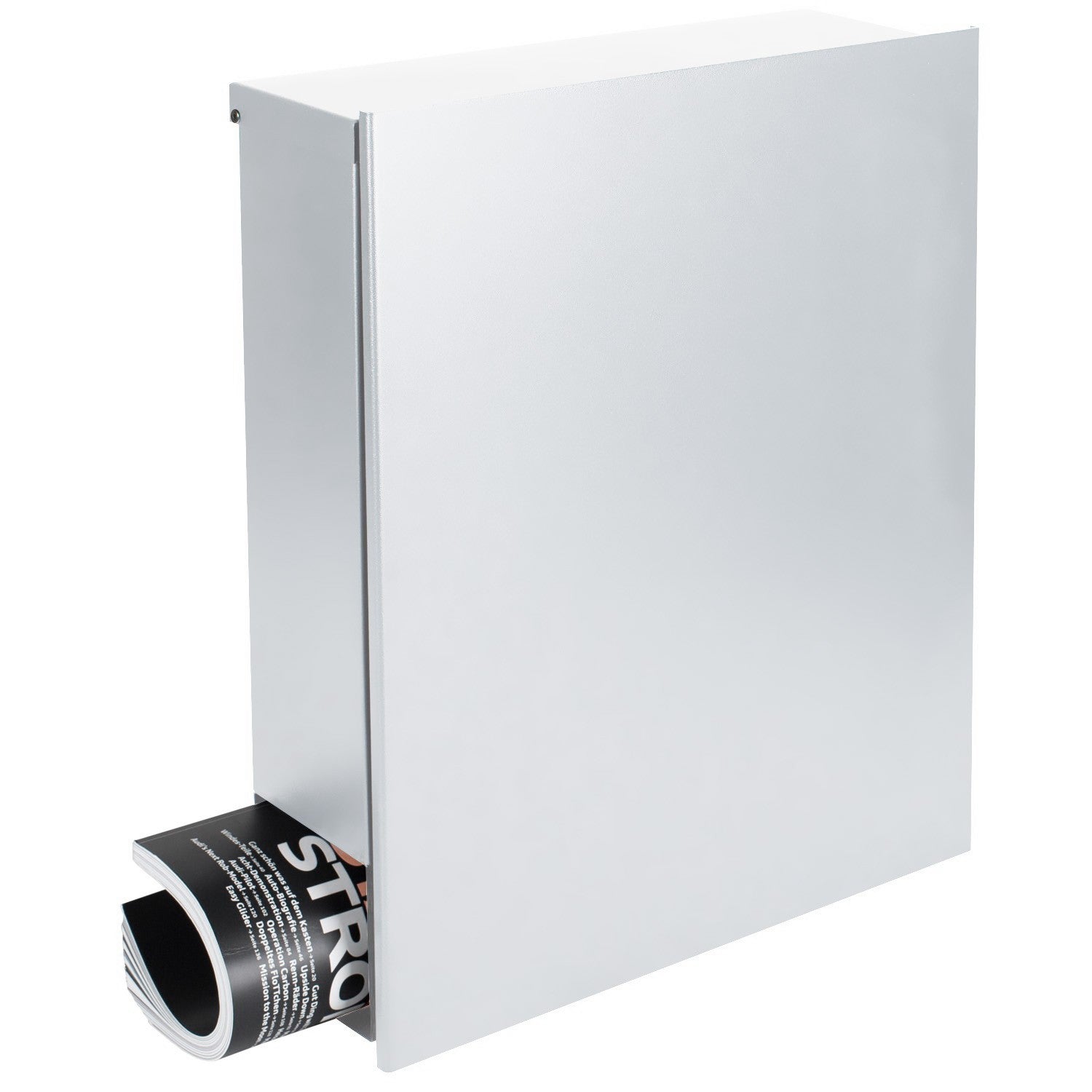 B-Ware Design-Briefkasten mit Zeitungsfach signalweiss (RAL 9003) Box 111 Wandbriefkasten 12 Liter