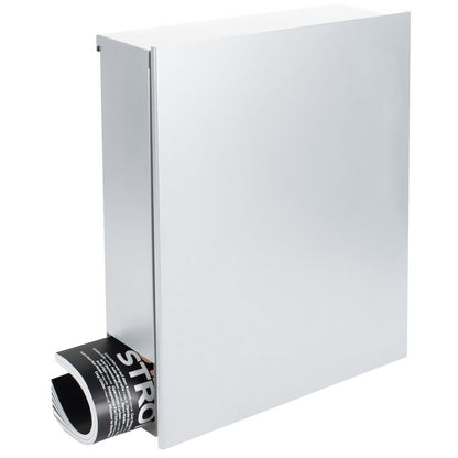 B-Ware Design-Briefkasten mit Zeitungsfach signalweiss (RAL 9003) Box 111 Wandbriefkasten 12 Liter