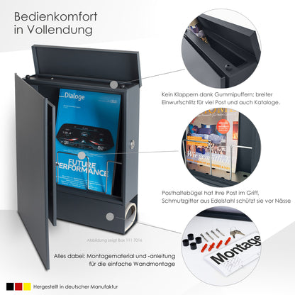 Briefkasten Box 111 Nb weiß personalisiert