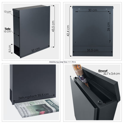 Briefkasten Box 111 Nb weiß personalisiert