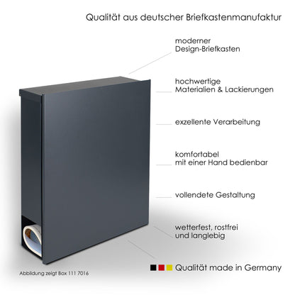 Briefkasten Box 111 Nb weiß personalisiert