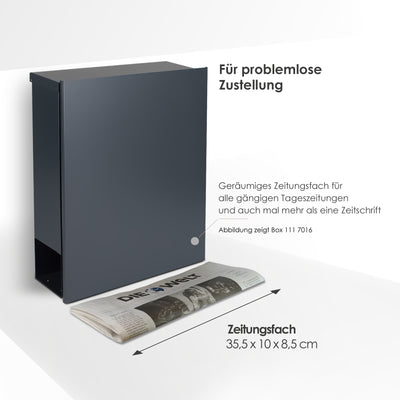 Briefkasten Box 111 Nb weiß personalisiert