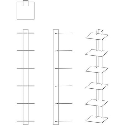 Bücherturm 90 cm (für 1 m Bücher) anthrazit Bücherregal