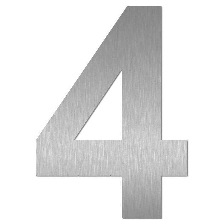 Hausnummer 4 „Midi“, Edelstahl, zum Kleben