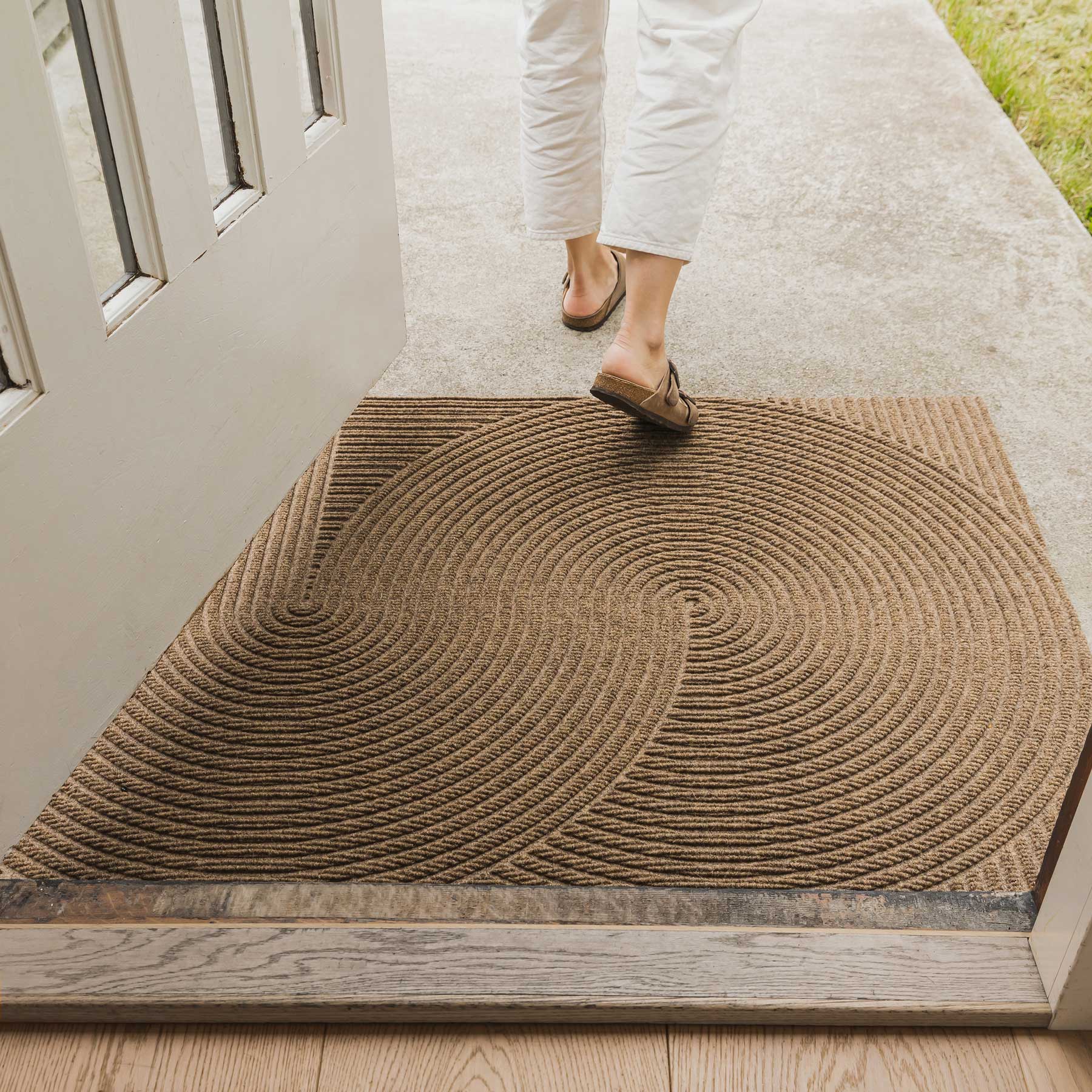 Wohnmatte 85 x 130 cm Sand sand randlos
