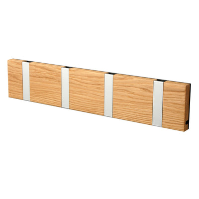 Garderobe Knax 4 Eiche geölt (Haken klappbar Alu)