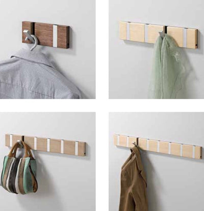 Garderobe Knax 6 Eiche geölt (Haken klappbar Alu)