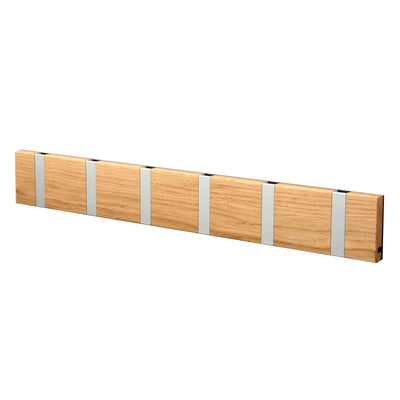 Garderobe Knax 6 Eiche geölt (Haken klappbar Alu)