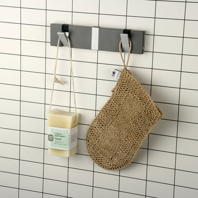 Garderobe Knax Lite 3 grau Luxus-Hakenleiste für Bad & Küche Länge 20 cm