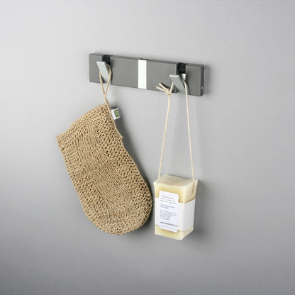 Garderobe Knax Lite 3 grau Luxus-Hakenleiste für Bad & Küche Länge 20 cm