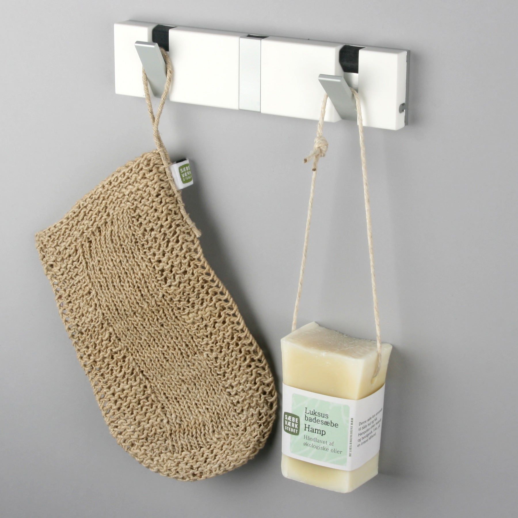 Garderobe Knax Lite 3 weiß Luxus-Hakenleiste für Bad & Küche Länge 20 cm