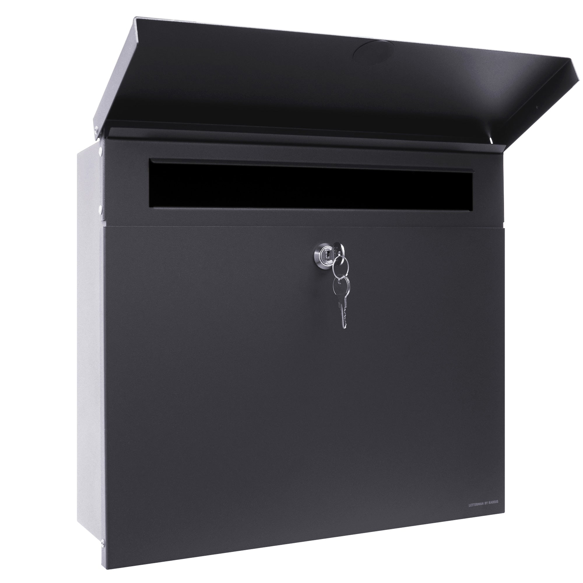 Letterman 4 anthrazit geöffnet mit Briefkastenschloss