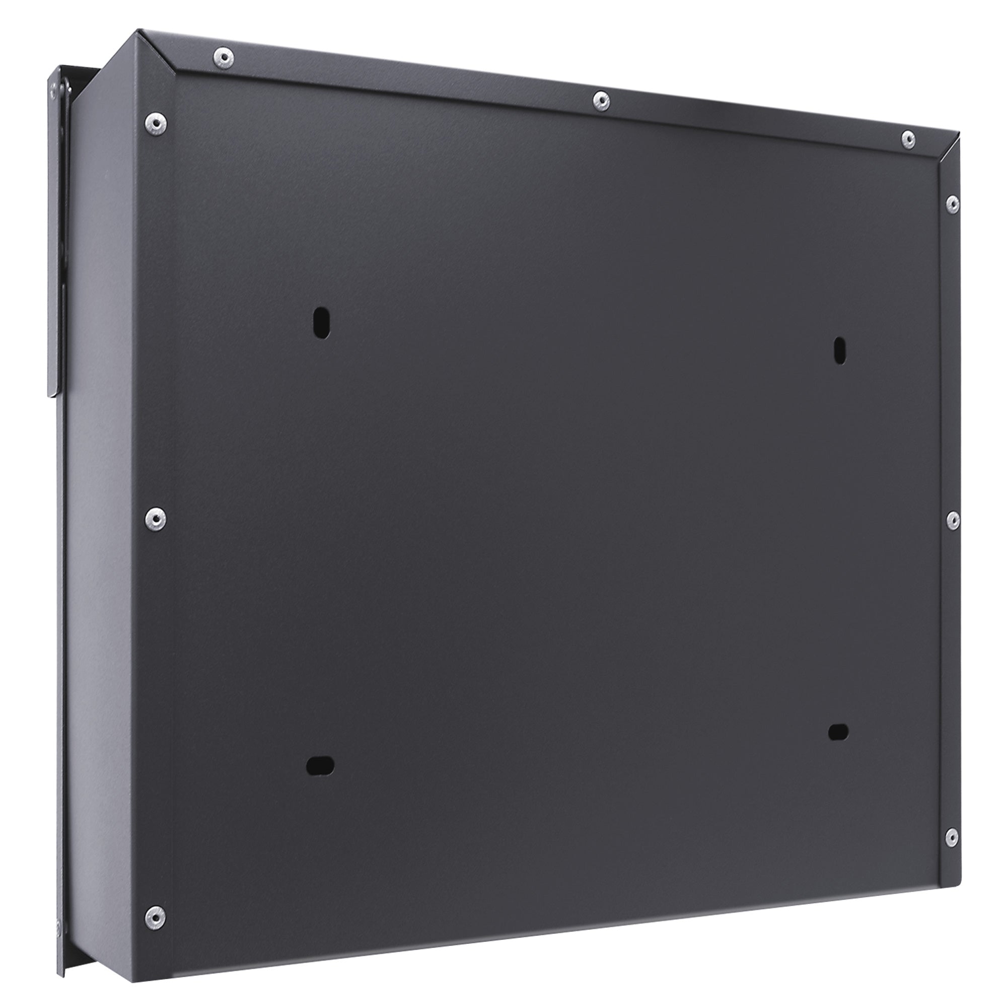 Letterman 4 anthrazit-grau RAL 7016 mit V4A-Edelstahl-Schild Gravur Hausnummer und Namen Design-Briefkasten von  Design