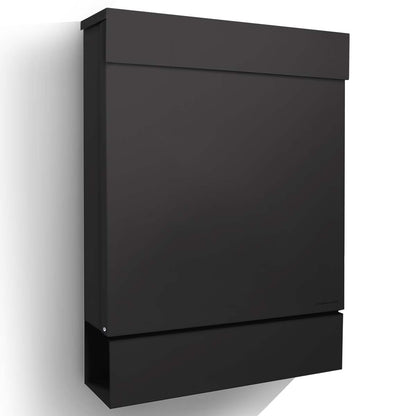 Letterman M schwarz  Design-Briefkasten mit Zeitungsfach