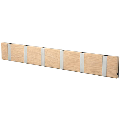 Garderobe Knax 6 Eiche gekalkt, mit Alu Haken klappbar