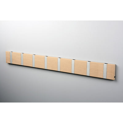 Garderobe Knax 8 Eiche (gekalkt) (Haken klappbar Alu)