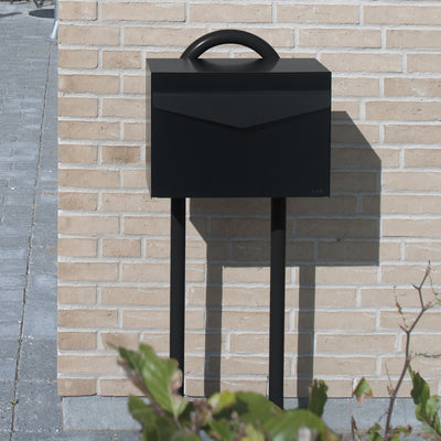 Briefkasten Ständer 22 Tiefschwarz Struktur RAL 9005