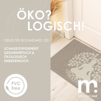 Fußmatte 85x85 Mat Lebensbaum schwarz