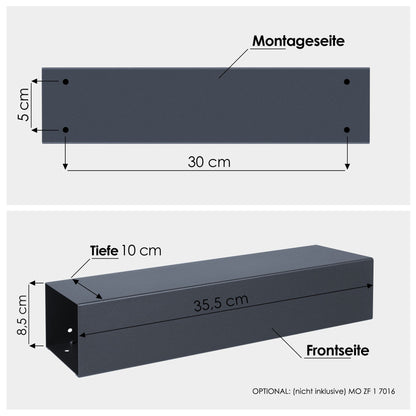 B-Ware Box 101 Design-Briefkasten anthrazit-grau (RAL 7016)