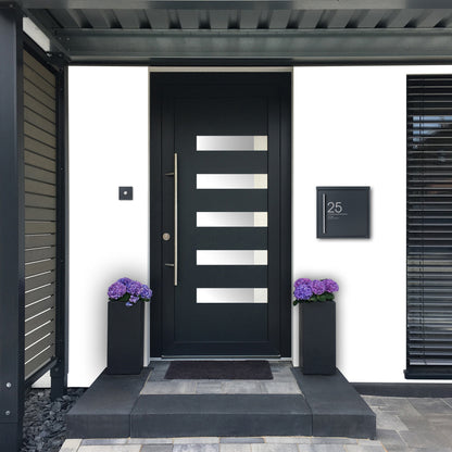 hochwertiger Briefkasten für alle Hauseingänge Box 101R anthrazit mit Beschriftung