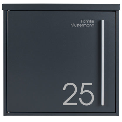 Box 101Na Briefkasten inkl. Name und Hausnummer anthrazit