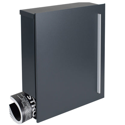 B-Ware Box 110 Qualitäts-Briefkasten mit Zeitungsfach anthrazit-grau (RAL 7016)