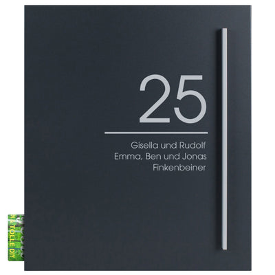 Briefkasten Box 110 Nf73a anthrazit personalisiert