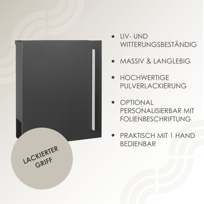 Briefkasten Box 110 Nf73a anthrazit personalisiert