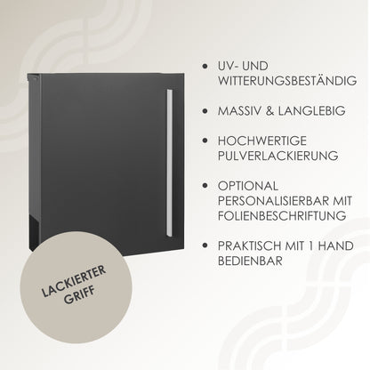 Briefkasten Box 110 grau-aluminium