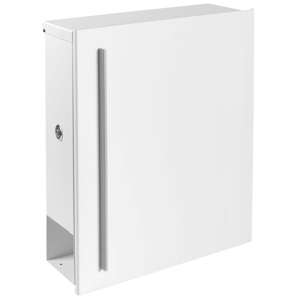 B-Ware Box 110R Design-Briefkasten mit Zeitungsfach weiss (RAL 9003) Wandbriefkasten, Schloss links, groß 12 Liter