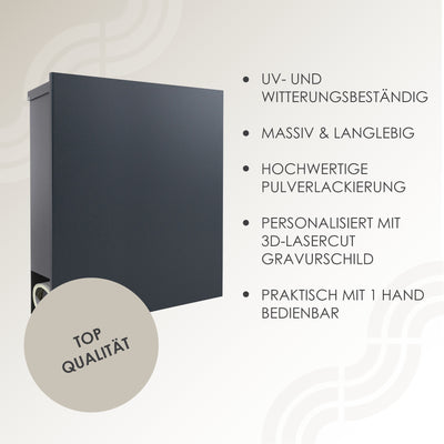 Briefkasten Box 111 Stick332 anthrazit personalisiert