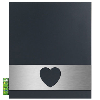 Briefkasten Box 111 Stick340 anthrazit Herz