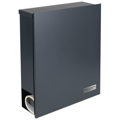 B-Ware Box 111 Design-Briefkasten mit Zeitungsfach anthrazit-grau (RAL 7016)