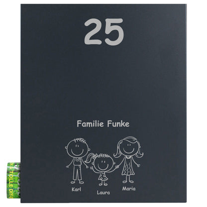 Briefkasten Box 111 Nf14b anthrazit personalisiert