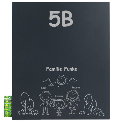 Briefkasten Box 111 Nf14a anthrazit personalisiert