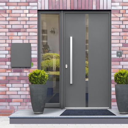 B-Ware Box 111 Design-Briefkasten mit Zeitungsfach basalt-grau (RAL 7012)