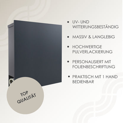 Briefkasten Box 111 Nf70a anthrazit personalisiert